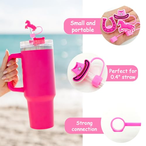 16 Pcs Cowgirl Straw Covers for Stanley 40oz Tumblers
