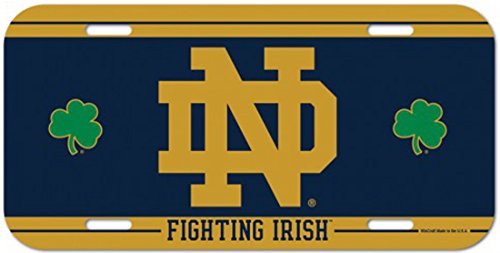 Notre Dame Fighting Irish NCAA Plastic License Plate - 6x12 Inch