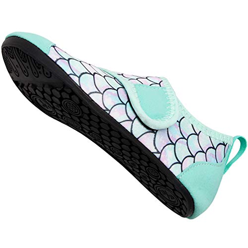 Kids Water Shoes - Quick Dry Aqua Socks for Beach & Sport - Size 12.5-13 Little Kid / A Green Lotus