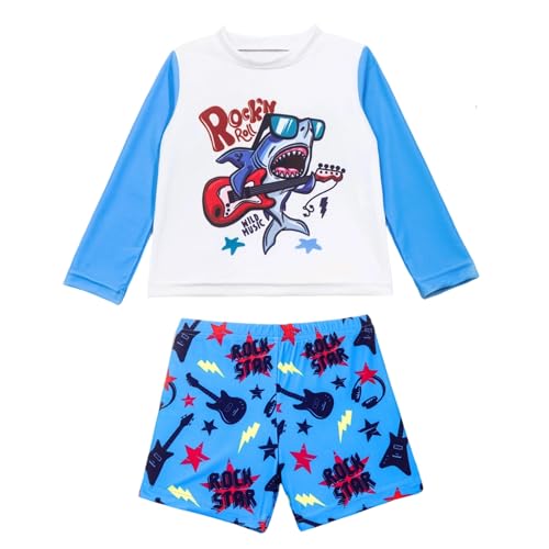 Toddler Boys Long Sleeve Swim Set - Shark C, 5-6 Years