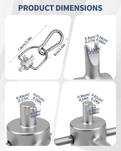 3-in-1 HVAC Refrigerant Locking Cap Key Tool for R410A & R22 - Version 1