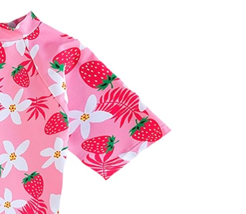 Toddler Girl Swimsuit One-Piece Rash Guard with Flower Print 1-2T - YAGATA