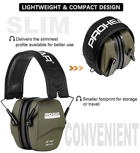 Shooting Ear Protection Earmuffs - 2 Pack, NRR 26dB - Black & Green