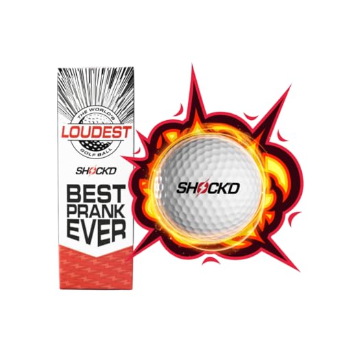 Loudest Novelty Golf Balls - SHOCK'D Prank Ball Sleeve of 3 - White Dot Button