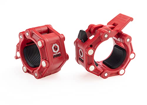Red Lock-Jaw PRO 2 Magnetic Barbell Collars 2"/50mm Olympic Weight Clips