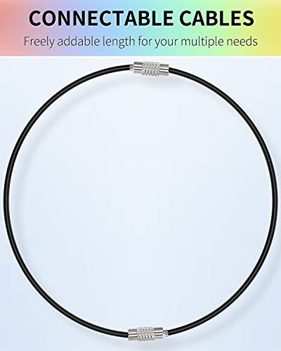 6-Inch Heavy Duty Stainless Steel Keychain Cable - 20 Pack