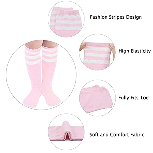 Kids Athletic Soccer Socks - Toddler 3-6 Years, 2 Pair Black & White
