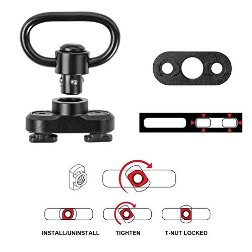 4-Pack Sling Swivel for M-Rail, Heavy-Duty Clip Adapter, Outdoor Use