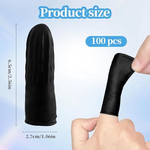 100 Pcs Disposable Latex Finger Cots - Hypoallergenic Protective Finger Covers