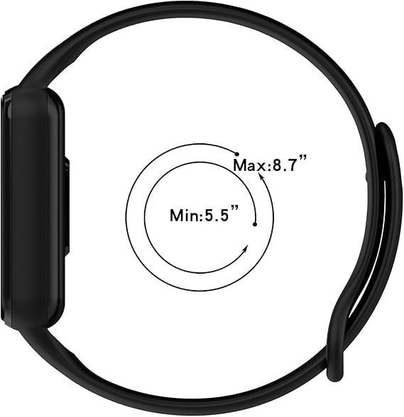 Soft TPU Bands for Amazfit Band 7 - 3 Pack Adjustable Straps - Black
