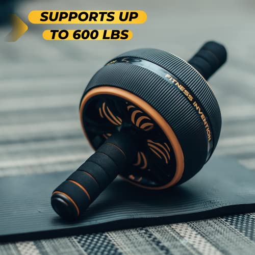 Ab Roller Wheel with Knee Mat - Black & Gold Home Gym Equipment