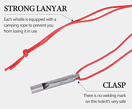 Loud Titanium Emergency Whistle with Lanyard - 1pc
