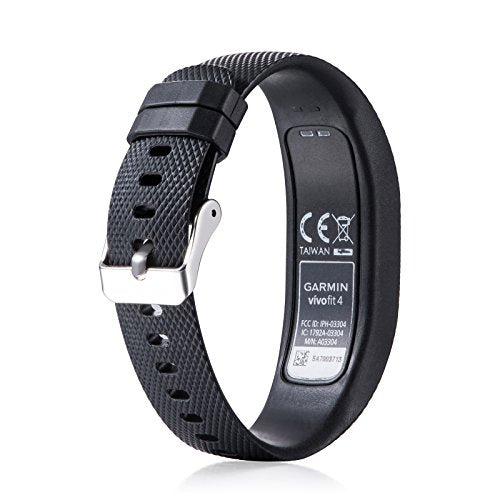 Soft Silicone Replacement Band for Garmin Vivofit 4 - Black, Large