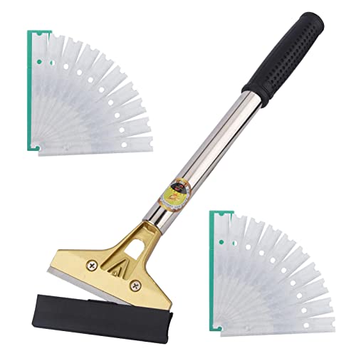 Sets Professional Cleaning Scraper, 4inch Razor Blade Home Long Handle Cleaning Scraper for Glass Clean, Paint and Old Label,Decal Sticker Remover, Stove Top Scraper Tool(Stainless Steel)