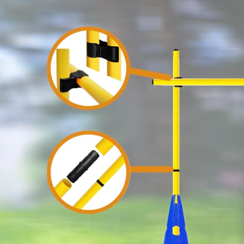 Agility Poles and Hurdles Set - Speed Training Equipment with 12 Poles & 8 Cones