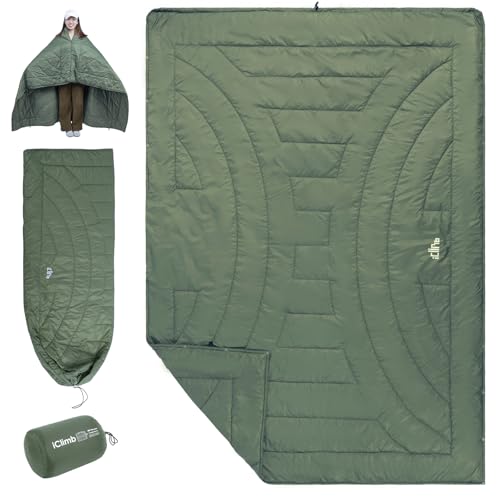 iClimb 3M Thinsulate Camping Blanket - Green, 72.8 x 55 inches, Ultralight 1.52 lb