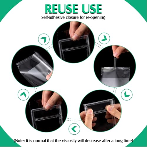 Resealable Graded Card Sleeves for Trading Card Slabs - 100 Pack