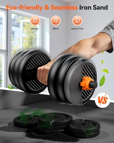 Adjustable Dumbbell Set, 5-in-1 Free Weight 45LB (22.5LB Pair) for Home Gym