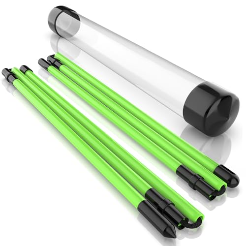 Premium Golf Alignment Sticks - 48 Inch Fluorescent Green Training Aid, 2 Pack