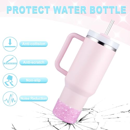 Glitter Silicone Boot for Stanley Cup - Clear Carnation