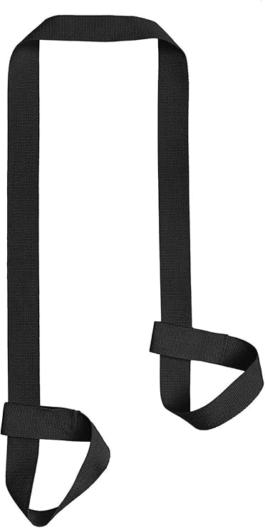 Adjustable Yoga Mat Carrier Strap - Wide Cotton Yoga Mat Holder - Black