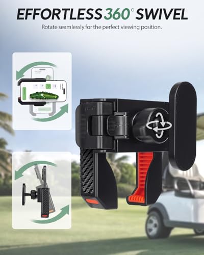 Magnetic Golf Cart Phone Holder - 360° Rotation - Red