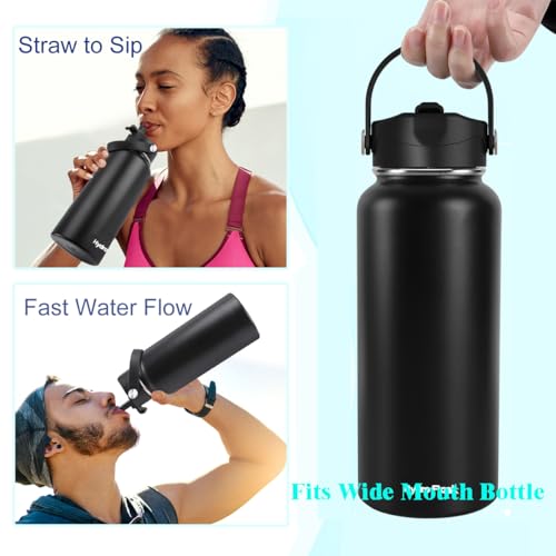 Straw Lid for Hydro flask Wide Mouth Water Bottle 32 oz 40 oz, Top