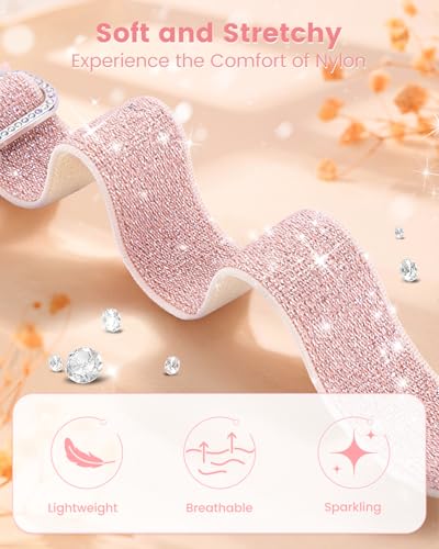 Stretchy Glitter Band for Fitbit Versa 4 & Sense - Black