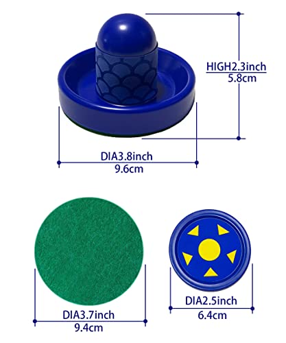 Joovon Blue and Black Air Hockey Pusher & Puck Set Non-Slip Design