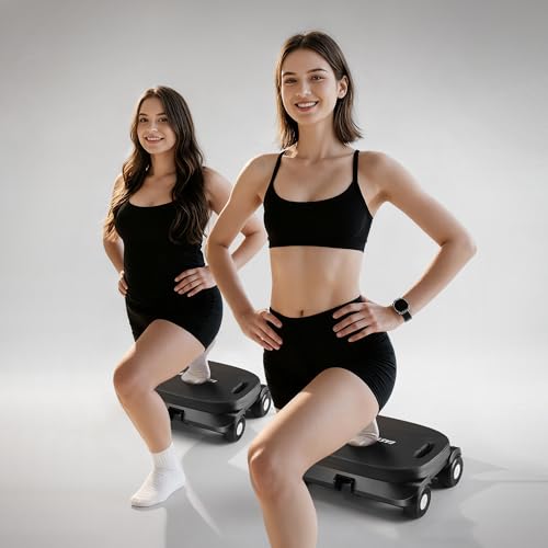 Pilates Reformer Board - Automatic Ab Roller for Home Workout - Black