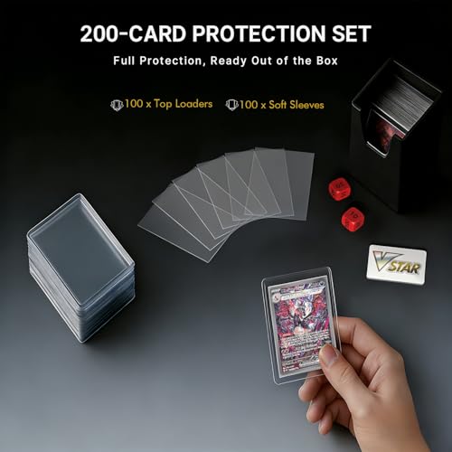 Trading Card Binder with 252 Top Loaders & Sleeves - Protect Your Collection