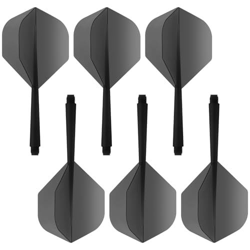 Integrated Dart Shafts and Flights - 6pcs Transparent Black