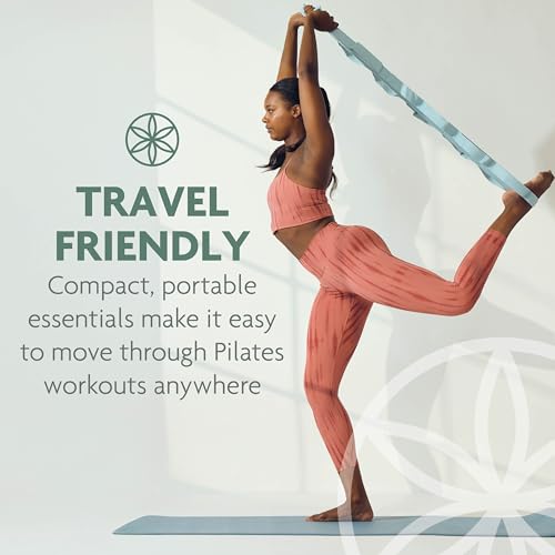 Pilates Starter Kit with Mat, Ring & Resistance Bands - 6 Pieces