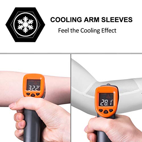 Sun Protection Arm Sleeves for Cooling - Large / White