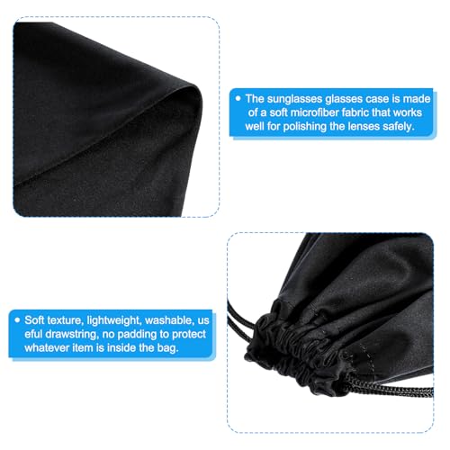Microfiber Ski Goggle Bag - Soft Storage Sleeve Pouch - Black