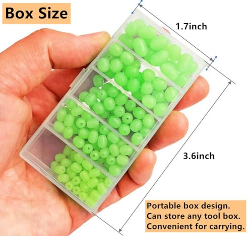 Glow Fishing Beads Assorted Set - 170pcs Soft Oval Beads
