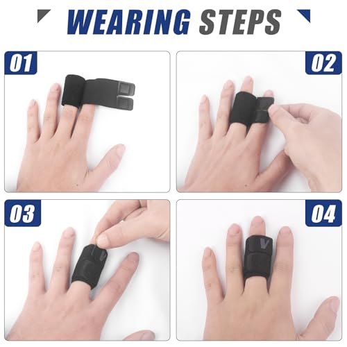 Finger Buddy Straps - Soft Fabric Splints for Single Finger Support - Medium