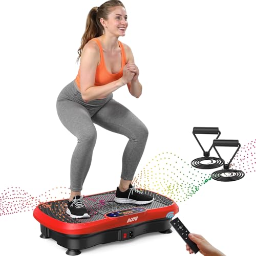 Vibration Plate Fitness Machine - 200W Oscillating Shake Plate - Slim Red