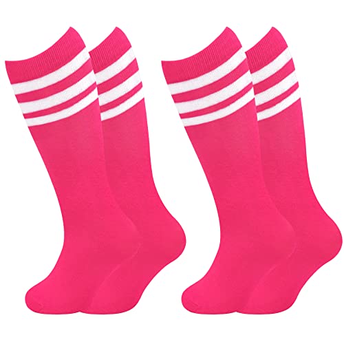 Toddler Soccer Socks for Kids - Youth Baseball & Softball - 3-6 Years - Rose White