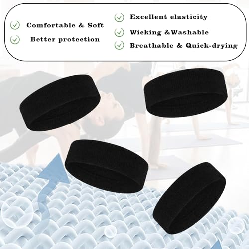 4-Pack Moisture-Wicking Sweat Bands for Sports & Workouts