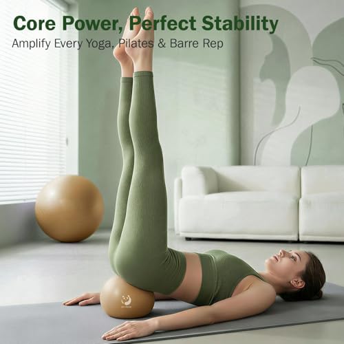 9-Inch Mini Pilates Ball - Anti-Burst Exercise Ball - Rose Gold