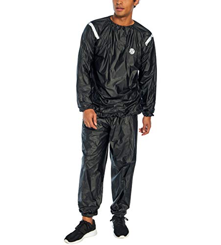 Men's Sauna Suit - Black, Large-X-Large | Increases Perspiration
