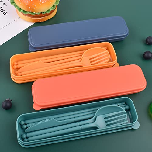 Reusable Travel Utensils Set with Case - 4 Color Options