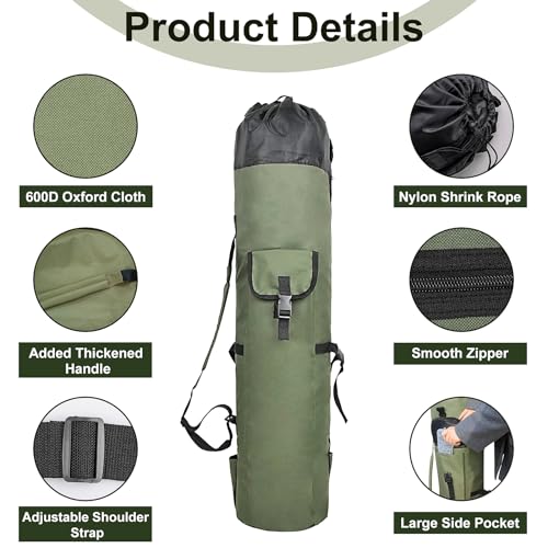 ReeMoo Fishing Rod Bag Holds 5 Poles Portable Foldable Reel Case