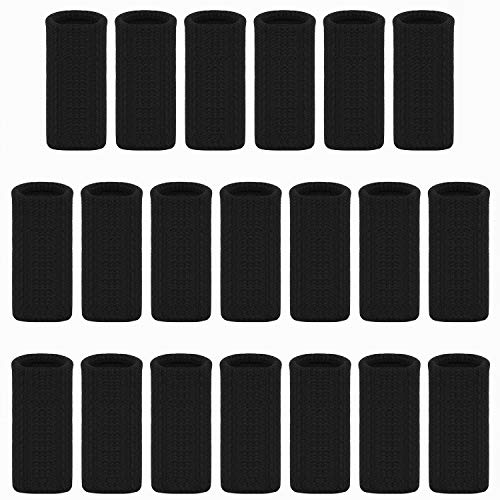 Elastic Finger Sleeves - 20-Piece Thumb Brace Support - Black