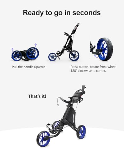 EZ-Fold 3-Wheel Golf Push Cart - Dark Grey
