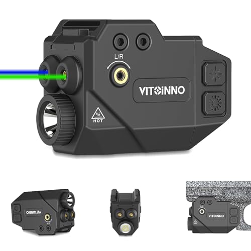 500lm Pistol Light and Blue Green Laser Combo,Slidable Weapon Light and Laser Beam for Guns with Picatinny