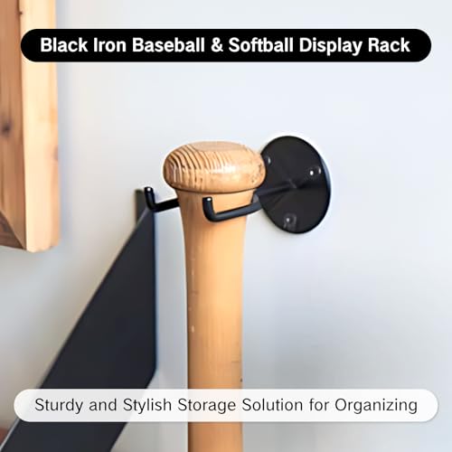 Wall Mounted Bat Hanger Display Rack for Baseball & Lacrosse Gear