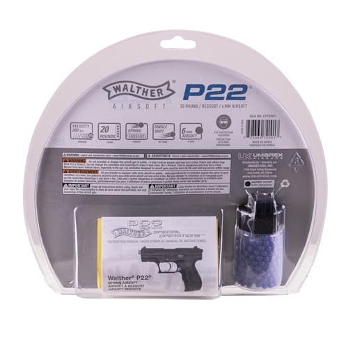 Walther P22 Airsoft Pistol - 6mm BB Gun with Extra Magazine
