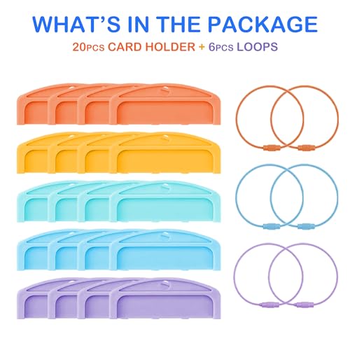 20Pcs Yoto Card Holder Set with Rings for Kids - Compatible with Yoto Mini & Player Cards